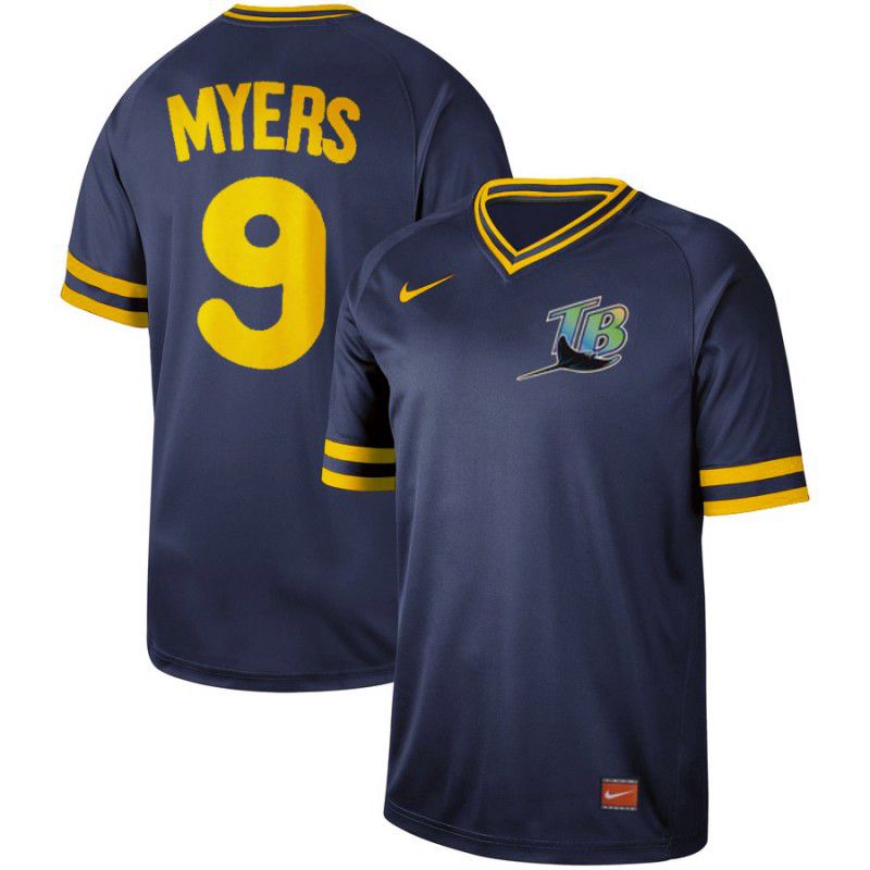 Men Tampa Bay Rays #9 Myers Blue Throwback Nike Game 2021 MLB Jerseys